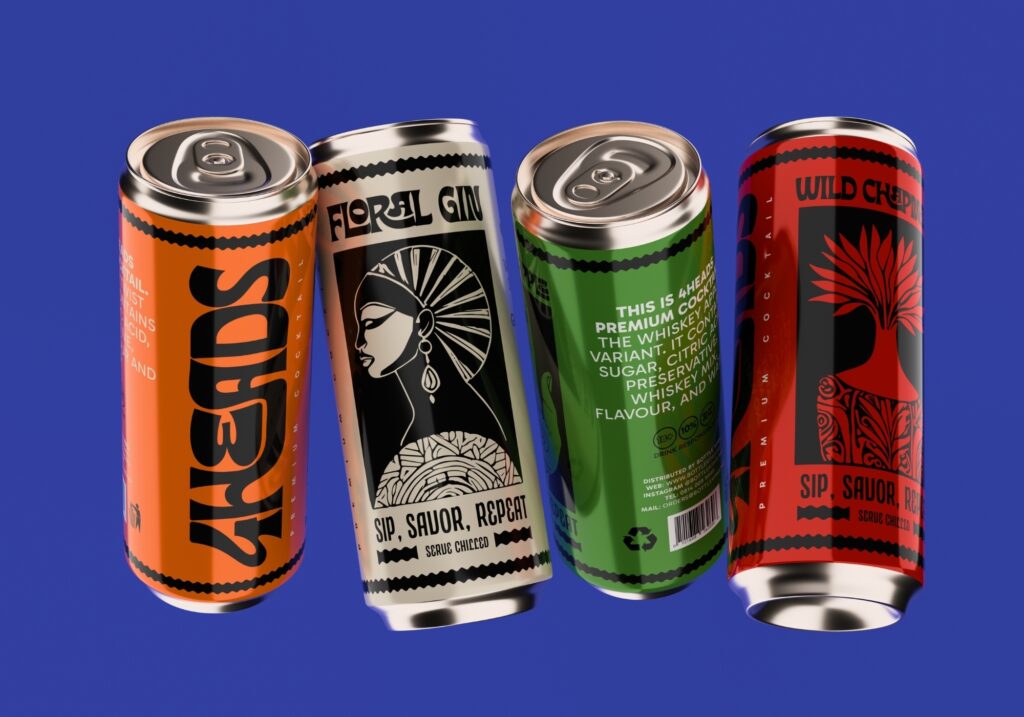 4HEADS BRANDING AND PACKAGING by Maxwell Dewunmi @Adinda Deboer, Chelsea Craig