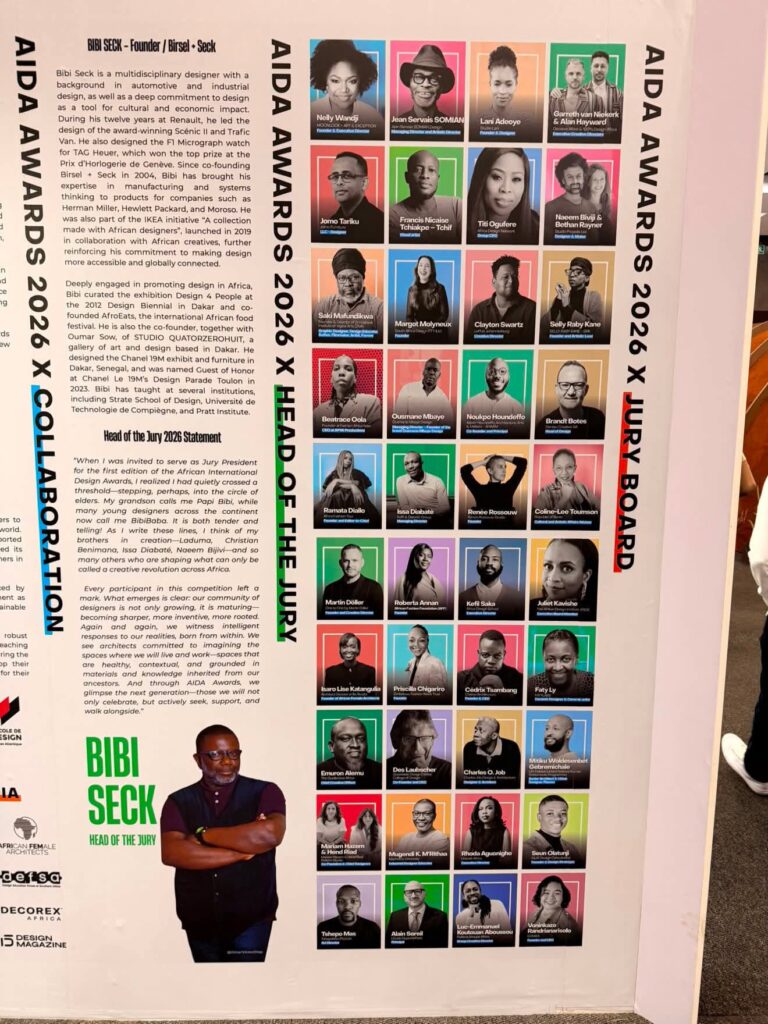 Designer profiles displayed at the AIDA Awards stand