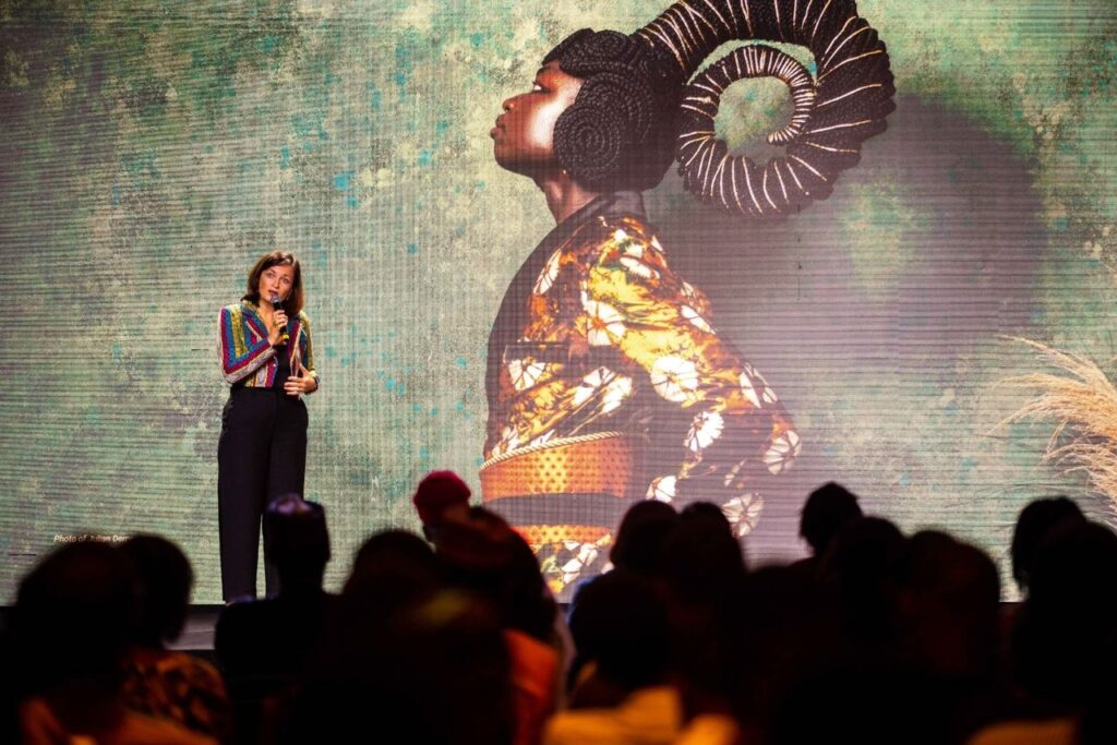 Audience watching a design presentation at Design Week Lagos 2025
