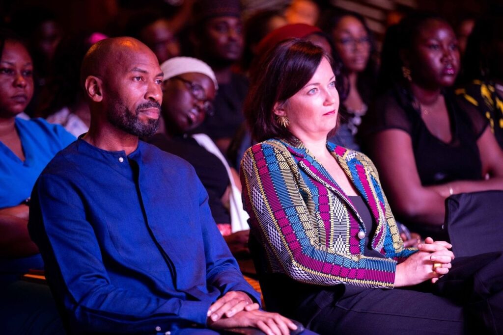 Astrid Hébert seated among the audience at Design Week Lagos 2025